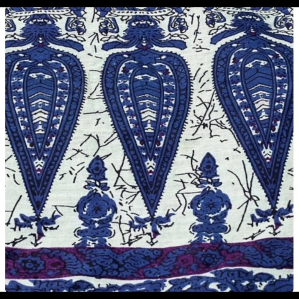 New! Ruggine Ethic Blue Print Bohemian Zipper Shoulder Bag with Pocket - Picture 8 of 8